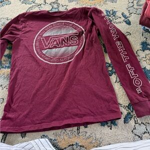Vans Maroon Graphic Long Sleeve Tee
